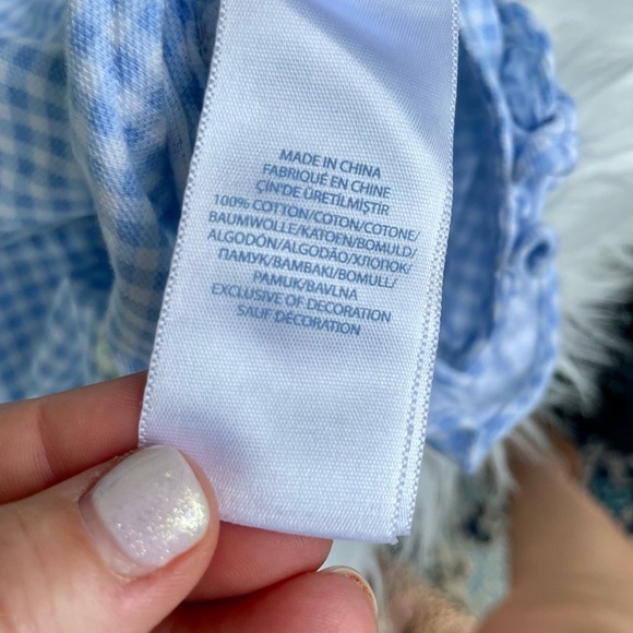 Ralph Lauren baby girl romper /bubble. Light blue gingham pattern - Size 18 mos. - Picture 6 of 6